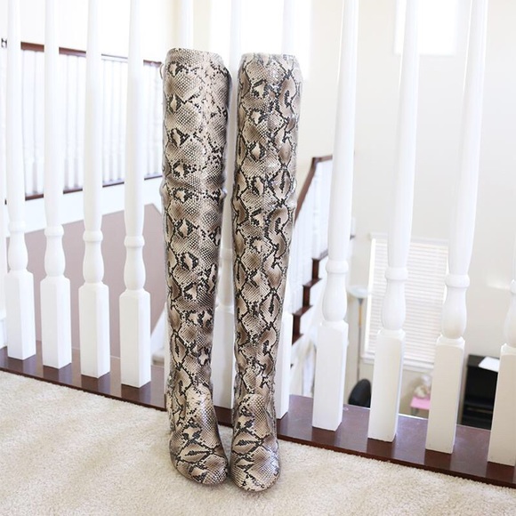 snivy animal print over the knee stretch boots - Picture 7 of 8
